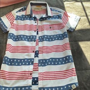 American flag short sleeve button up